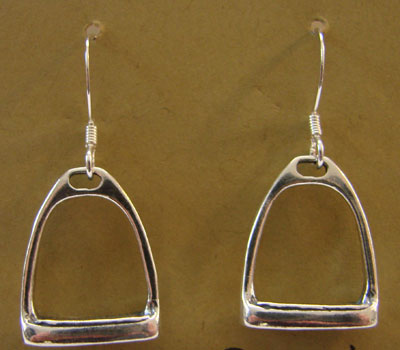Sterling Silver English Stirrup Irons Earrings