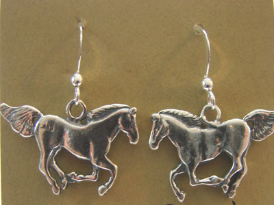  Sterling silver Loping Horses Earrings