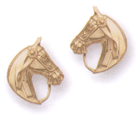 Western Earring Design - Aztec Ombre & Chestnut Horse Head