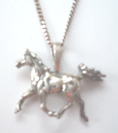 Sterling /Arab Trotting Horse Pendant