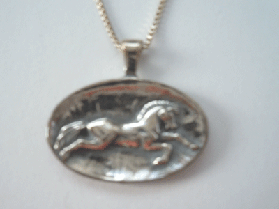 Trotting Horse  Medallion Pendant