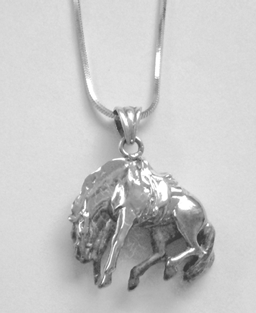 Sterling Silver Bronco Horse Pendant