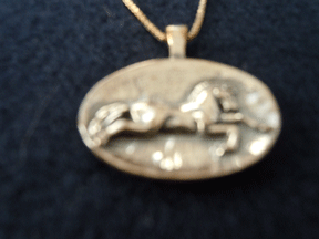 Sterling Trotting Horse Medallion Pendant